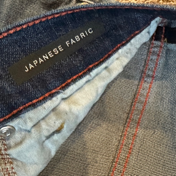 7 for all mankind AIRWEFT DENIM THE STRAIGHT jeans size 31 medium stretch - Picture 14 of 15